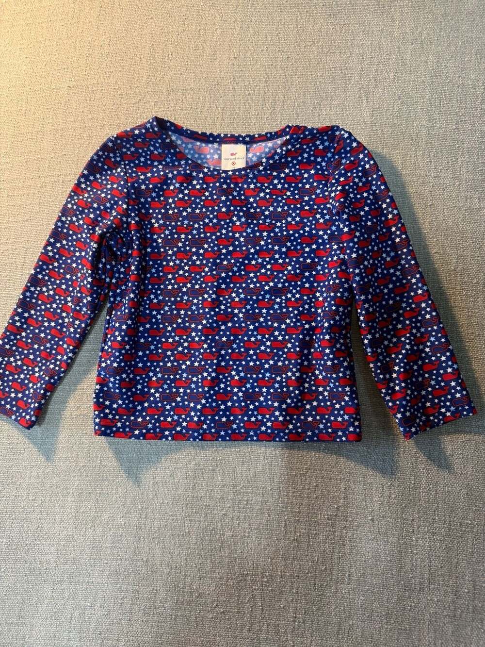 Vineyard Vines for Target Toddler Girls Patriotic Star and Whale Print Long Slee